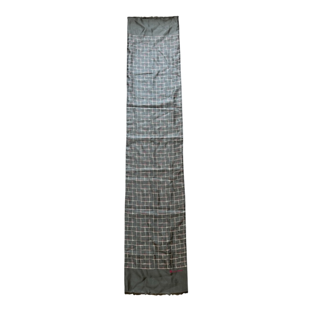 PACO RABANNE Silk & Wool Plaid Print Scarf - Picture 10 of 12